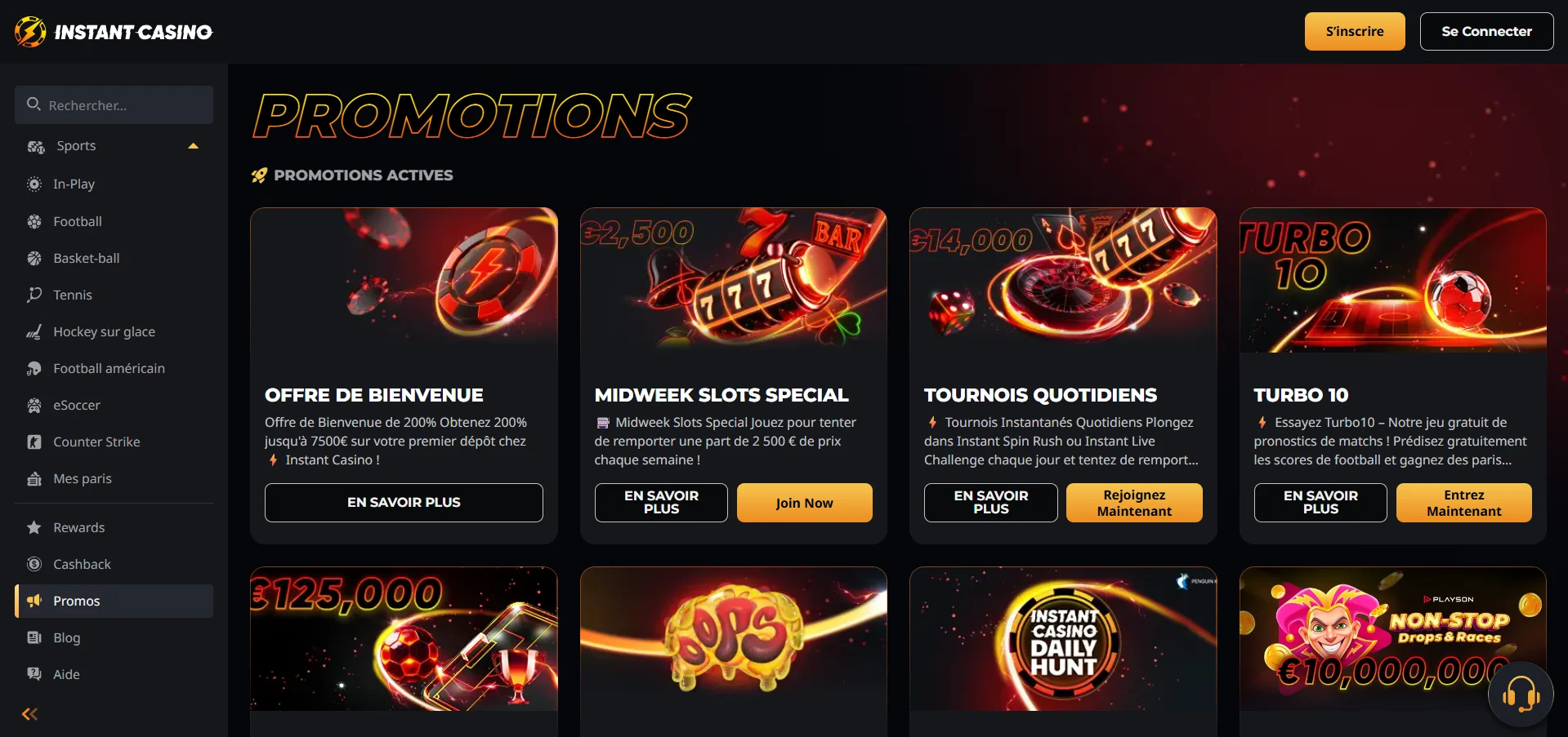 Instant Casino casino bonus