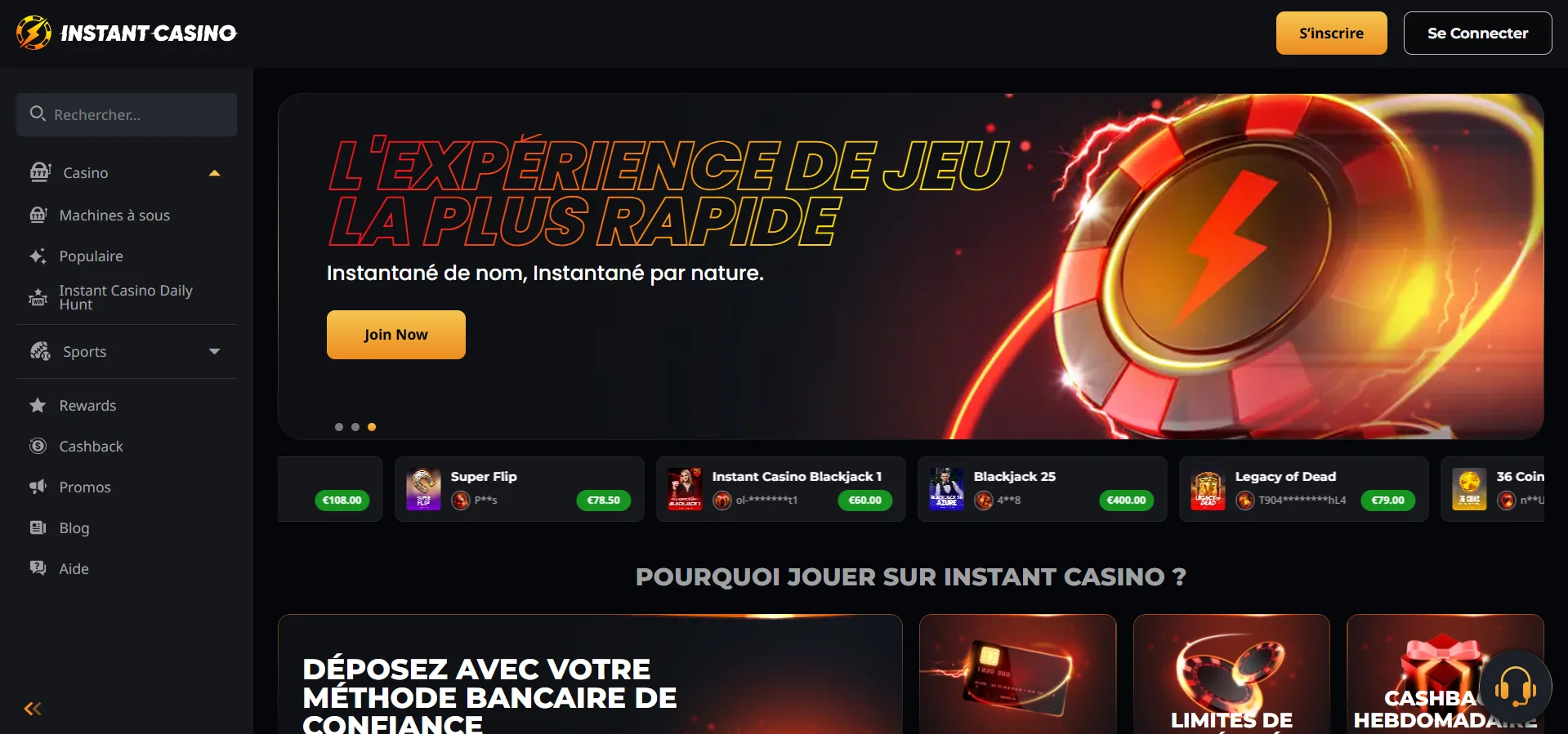 Instant Casino casino en ligne France