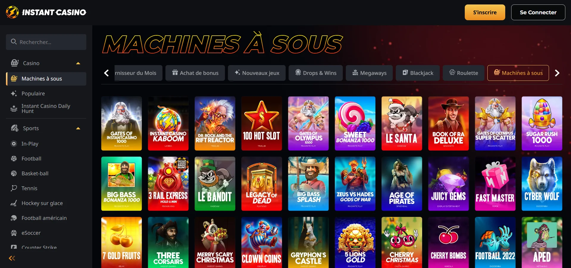 Instant Casino casino jeux